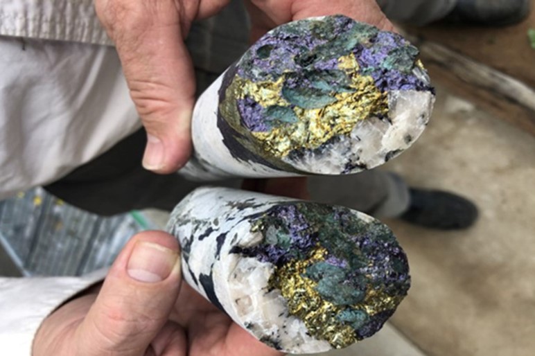 Copper mineralisation in drill core – Sandfire’s A4 Dome prospect